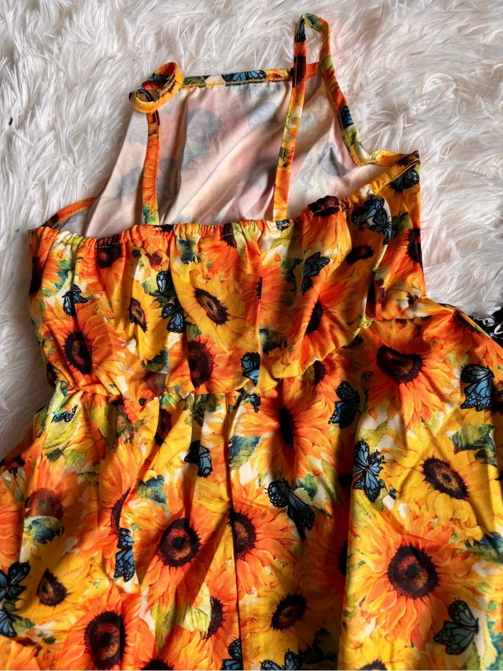 OshKosh B'gosh Sunflower Print Yellow Dress & Black Floral Graphic Dress